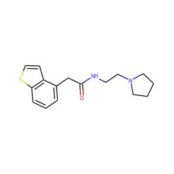 O=C(Cc1cccc2sccc12)NCCN1CCCC1 ZINC000029392633