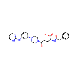 O=C(Cc1ccccc1)N[C@@H](CCC(=O)N1CCN(c2cccc(NC3=NCCCN3)c2)CC1)C(=O)O ZINC000026568956