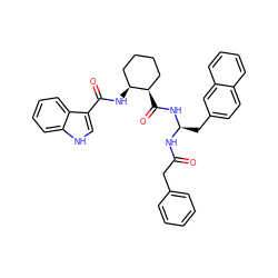 O=C(Cc1ccccc1)N[C@H](Cc1ccc2ccccc2c1)NC(=O)[C@@H]1CCCC[C@@H]1NC(=O)c1c[nH]c2ccccc12 ZINC000027191943