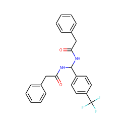 O=C(Cc1ccccc1)NC(NC(=O)Cc1ccccc1)c1ccc(C(F)(F)F)cc1 ZINC000095577408