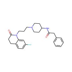 O=C(Cc1ccccc1)NC1CCN(CCCN2C(=O)CCc3ccc(F)cc32)CC1 ZINC000064553905