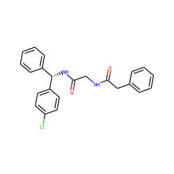 O=C(Cc1ccccc1)NCC(=O)N[C@@H](c1ccccc1)c1ccc(Cl)cc1 ZINC000040409284