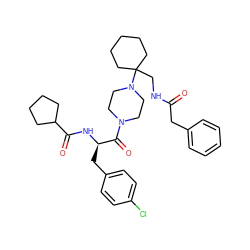 O=C(Cc1ccccc1)NCC1(N2CCN(C(=O)[C@@H](Cc3ccc(Cl)cc3)NC(=O)C3CCCC3)CC2)CCCCC1 ZINC000028529977