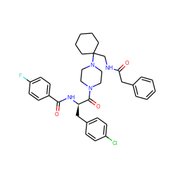 O=C(Cc1ccccc1)NCC1(N2CCN(C(=O)[C@@H](Cc3ccc(Cl)cc3)NC(=O)c3ccc(F)cc3)CC2)CCCCC1 ZINC000028529297