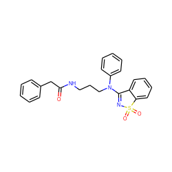 O=C(Cc1ccccc1)NCCCN(C1=NS(=O)(=O)c2ccccc21)c1ccccc1 ZINC000064549666