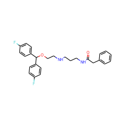 O=C(Cc1ccccc1)NCCCNCCOC(c1ccc(F)cc1)c1ccc(F)cc1 ZINC000013800391