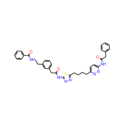 O=C(Cc1ccccc1)Nc1ccc(CCCCc2nnc(NC(=O)Cc3cccc(CCNC(=O)c4ccccc4)c3)s2)nn1 ZINC000169698365