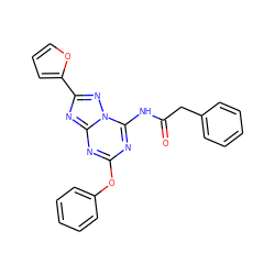 O=C(Cc1ccccc1)Nc1nc(Oc2ccccc2)nc2nc(-c3ccco3)nn12 ZINC000049068498