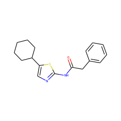 O=C(Cc1ccccc1)Nc1ncc(C2CCCCC2)s1 ZINC000028393843