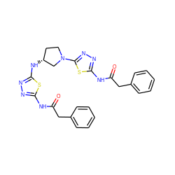 O=C(Cc1ccccc1)Nc1nnc(N[C@@H]2CCN(c3nnc(NC(=O)Cc4ccccc4)s3)C2)s1 ZINC000584905330