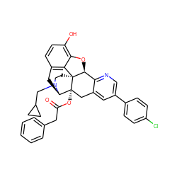 O=C(Cc1ccccc1)O[C@@]12Cc3cc(-c4ccc(Cl)cc4)cnc3[C@@H]3Oc4c(O)ccc5c4[C@@]31CCN(CC1CC1)[C@@H]2C5 ZINC000095575246