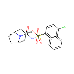 O=C(Cc1ccccc1)O[C@@H]1C[C@@H]2CC[C@H](C1)N2C(=O)NS(=O)(=O)c1ccc(Cl)cc1 ZINC000100895725