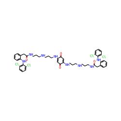 O=C(Cc1ccccc1Nc1c(Cl)cccc1Cl)NCCCNCCCNC1=CC(=O)C(NCCCNCCCNC(=O)Cc2ccccc2Nc2c(Cl)cccc2Cl)=CC1=O ZINC000150607649