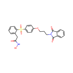 O=C(Cc1ccccc1S(=O)(=O)c1ccc(OCCCN2C(=O)c3ccccc3C2=O)cc1)NO ZINC000653777771