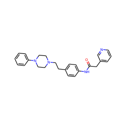 O=C(Cc1cccnc1)Nc1ccc(CCN2CCN(c3ccccc3)CC2)cc1 ZINC000084671011