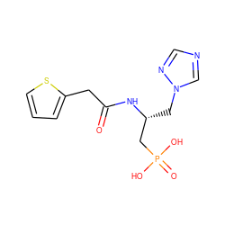 O=C(Cc1cccs1)N[C@H](Cn1cncn1)CP(=O)(O)O ZINC000026184459