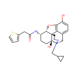 O=C(Cc1cccs1)N[C@H]1CC[C@@]2(O)[C@H]3Cc4ccc(O)c5c4[C@@]2(CCN3CC2CC2)[C@H]1O5 ZINC000029132270