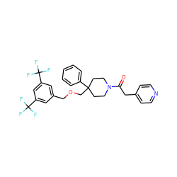 O=C(Cc1ccncc1)N1CCC(COCc2cc(C(F)(F)F)cc(C(F)(F)F)c2)(c2ccccc2)CC1 ZINC000027524081