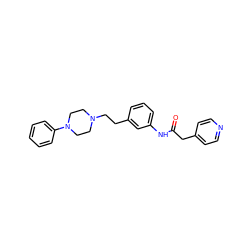 O=C(Cc1ccncc1)Nc1cccc(CCN2CCN(c3ccccc3)CC2)c1 ZINC000084652189