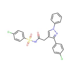 O=C(Cc1cn(-c2ccccc2)nc1-c1ccc(Cl)cc1)NS(=O)(=O)c1ccc(Cl)cc1 ZINC000095556228