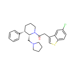 O=C(Cc1csc2ccc(Cl)cc12)N1CCC[C@@H](c2ccccc2)[C@H]1CN1CCCC1 ZINC000029043593