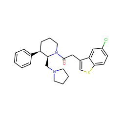 O=C(Cc1csc2ccc(Cl)cc12)N1CCC[C@H](c2ccccc2)[C@@H]1CN1CCCC1 ZINC000029043070