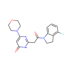 O=C(Cc1nc(N2CCOCC2)cc(=O)[nH]1)N1CCc2c(F)cccc21 ZINC000068248348