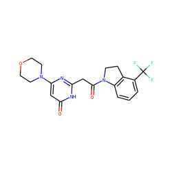 O=C(Cc1nc(N2CCOCC2)cc(=O)[nH]1)N1CCc2c1cccc2C(F)(F)F ZINC000103262529