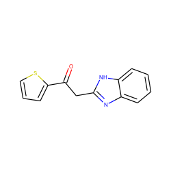 O=C(Cc1nc2ccccc2[nH]1)c1cccs1 ZINC000101843441