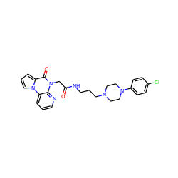 O=C(Cn1c(=O)c2cccn2c2cccnc21)NCCCN1CCN(c2ccc(Cl)cc2)CC1 ZINC000066136236