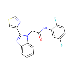 O=C(Cn1c(-c2cscn2)nc2ccccc21)Nc1cc(F)ccc1F ZINC000006566813