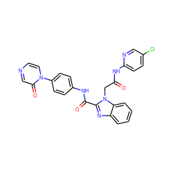 O=C(Cn1c(C(=O)Nc2ccc(-n3ccncc3=O)cc2)nc2ccccc21)Nc1ccc(Cl)cn1 ZINC000116025348