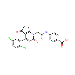 O=C(Cn1c2c(c(-c3cc(Cl)ccc3Cl)cc1=O)C(=O)CC2)Nc1ccc(C(=O)O)cc1 ZINC000221120592