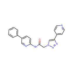 O=C(Cn1cc(-c2ccncc2)nn1)Nc1ccc(-c2ccccc2)cn1 ZINC001772613135