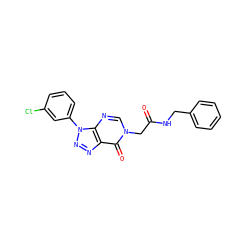 O=C(Cn1cnc2c(nnn2-c2cccc(Cl)c2)c1=O)NCc1ccccc1 ZINC000006495913