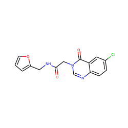 O=C(Cn1cnc2ccc(Cl)cc2c1=O)NCc1ccco1 ZINC000005253772