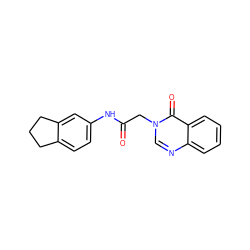 O=C(Cn1cnc2ccccc2c1=O)Nc1ccc2c(c1)CCC2 ZINC000003556146