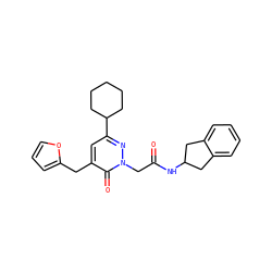 O=C(Cn1nc(C2CCCCC2)cc(Cc2ccco2)c1=O)NC1Cc2ccccc2C1 ZINC000058602767