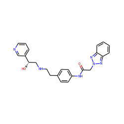 O=C(Cn1nc2ccccc2n1)Nc1ccc(CCNC[C@H](O)c2cccnc2)cc1 ZINC000049067107