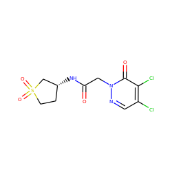 O=C(Cn1ncc(Cl)c(Cl)c1=O)N[C@@H]1CCS(=O)(=O)C1 ZINC000003419932