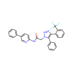 O=C(Cn1nnc(-c2ccccc2C(F)(F)F)c1-c1ccccc1)Nc1ccc(-c2ccccc2)cn1 ZINC001772597981