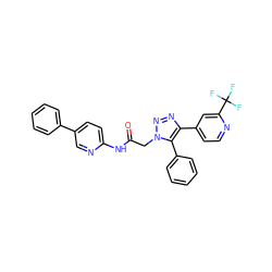 O=C(Cn1nnc(-c2ccnc(C(F)(F)F)c2)c1-c1ccccc1)Nc1ccc(-c2ccccc2)cn1 ZINC001772637168