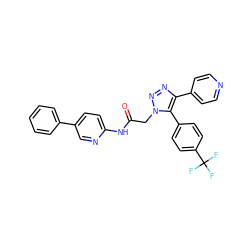 O=C(Cn1nnc(-c2ccncc2)c1-c1ccc(C(F)(F)F)cc1)Nc1ccc(-c2ccccc2)cn1 ZINC001772649803