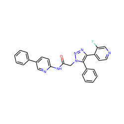 O=C(Cn1nnc(-c2ccncc2F)c1-c1ccccc1)Nc1ccc(-c2ccccc2)cn1 ZINC001772641254