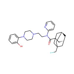 O=C(N(CCN1CCN(c2ccccc2O)CC1)c1ccccn1)C12C[C@H]3C[C@@H](CC(CF)(C3)C1)C2 ZINC000101451309