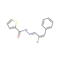 O=C(N/N=C/C(Br)=C\c1ccccc1)c1cccs1 ZINC000013114155