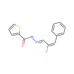 O=C(N/N=C/C(Cl)=C\c1ccccc1)c1cccs1 ZINC000013114147