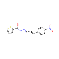 O=C(N/N=C/C=C/c1ccc([N+](=O)[O-])cc1)c1cccs1 ZINC000004719789