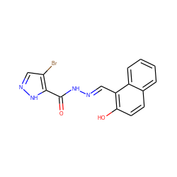 O=C(N/N=C/c1c(O)ccc2ccccc12)c1[nH]ncc1Br ZINC000001498352