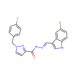 O=C(N/N=C/c1c[nH]c2ccc(Br)cc12)c1ccn(Cc2ccc(Cl)cc2)n1 ZINC000001207898